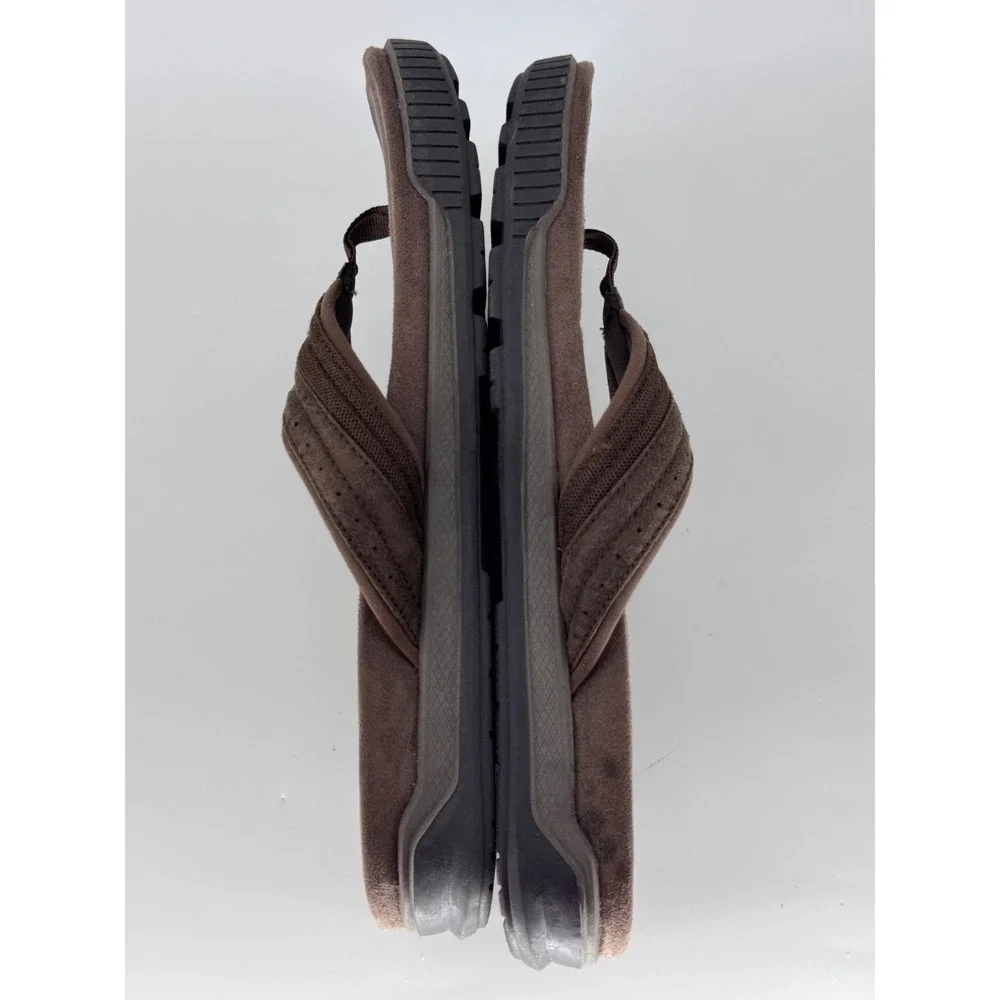 Earth Origins Santino Flip Flops Mens 10 Brown Leather Comfort Sandals